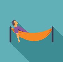 Man relaxing in hammock on vacation enjoying summer vector