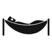 Man relaxing lying in hammock wearing sunglasses vector
