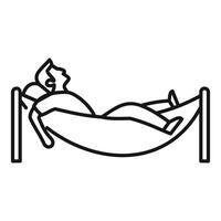 Man relaxing in hammock enjoying vacation time vector