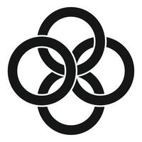 Four interlocking circles forming abstract geometric shape vector