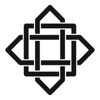 Intricate knot symbol forming geometric pattern with interwoven lines vector