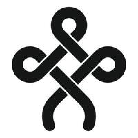 Intricate knot symbol forming a cross shaped design vector
