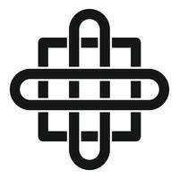 Complex celtic knot forming square shape with intertwined lines vector