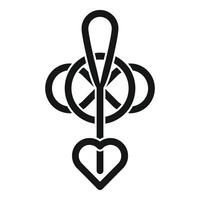 Heart shaped amulet representing love and connection with circles and crosses symbolizing unity and spirituality vector