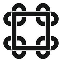 Blockchain technology forming a square with connected circles symbolizing network security and data protection vector