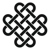 Intricate knot symbol forming interwoven pattern of love and unity vector
