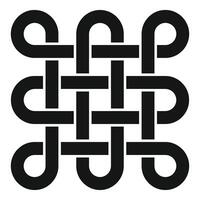 Intricate knot symbol forming a geometric pattern with intertwined lines vector