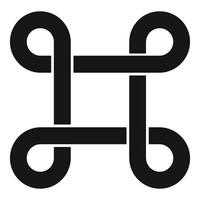 Interlaced abstract symbol creating square shape with rounded corners vector