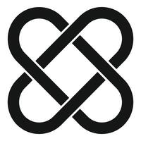 Interlaced ribbon creating abstract geometric shape vector