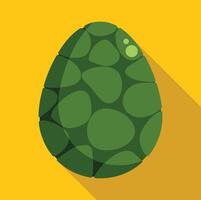 Green turtle egg resting on a yellow surface with long shadow vector