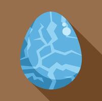 Dinosaur egg starting to hatch showing cracks on surface vector