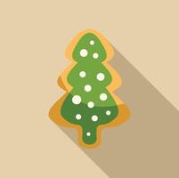 Christmas tree shaped gingerbread cookie with green icing and white dots vector