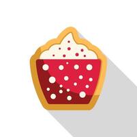 Christmas cookie showing red topping and white cream vector