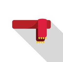 Red towel hanging on a towel rail with a long shadow vector