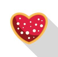Heart shaped cookie with red icing and white dots celebrating love and affection vector
