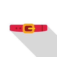 Red belt with gold buckle and long shadow vector