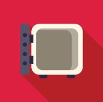 Open empty strongbox is waiting for valuables on red background vector