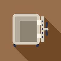 Open metal safe box storing valuables on brown background vector