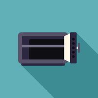 Empty open safe deposit box presenting security and finance vector