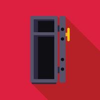 Opened empty safe on red background with long shadow vector