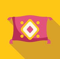 Pink magic carpet floating on yellow background vector