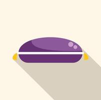 Purple rectangular pillow with yellow tassels casting long shadow vector