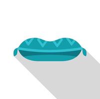 Turquoise rectangular cushion with tassels and chevron pattern vector