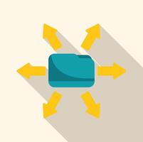 Data sharing and distributed network access with folder icon vector