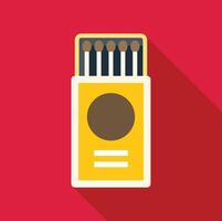 Open matchbox with matches sticking out on red background vector