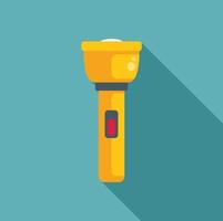 Yellow flashlight lighting up the darkness with a red button vector