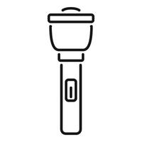 Flashlight emitting light in the dark, simple icon of a torch vector