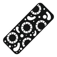 Black plastic stencil with circle and abstract pattern for drawing and creativity vector
