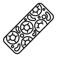 Bacteria and viruses floating on petri dish surface, growing microorganisms colony vector