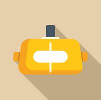 Yellow vr headset experiencing virtual reality simulation vector