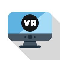 Computer screen showing vr virtual reality logo, modern immersive technology vector