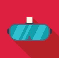 Virtual reality headset providing immersive experience on red background vector