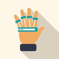 Hand wearing virtual reality gloves and sensors for immersive experience vector