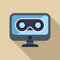 Computer monitor displaying vr goggles, exploring virtual reality concepts vector