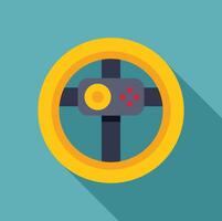 Racing steering wheel with buttons and control pad for simulator games vector