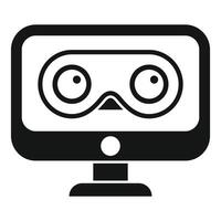 Vr glasses on computer monitor showing new technology for gaming and entertainment vector