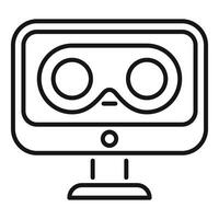 Vr headset displaying on monitor screen representing virtual reality experience vector