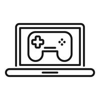 Laptop showing game controller for online gaming vector