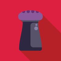 Modern smart speaker with voice assistant technology on red background vector