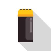Spice jar with yellow lid casting long shadow vector