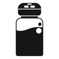 Closed shampoo bottle with dispenser cap containing liquid soap icon vector