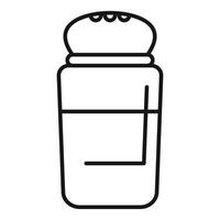Salt shaker with domed lid partially filled with salt, minimalist line art illustration vector