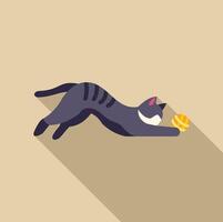 Playful cat playing with a ball, stretching and having fun vector