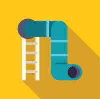 Playground slide and ladder on yellow background with long shadow vector