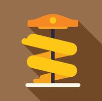 Yellow spiral slide leading to playground fun and recreation vector