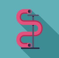 Playground slide forming an s shape with long shadow vector